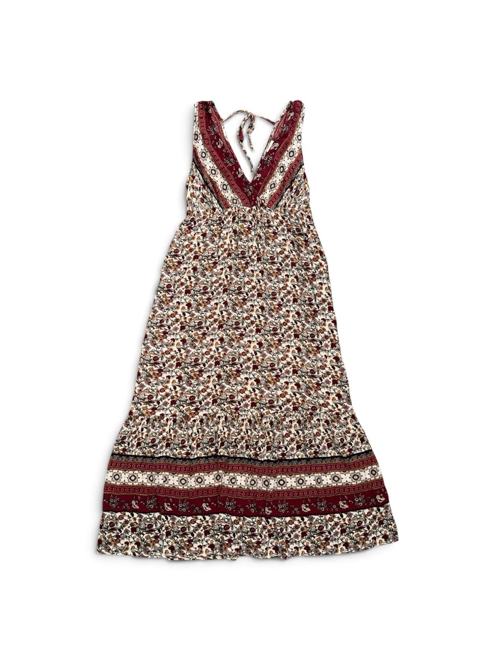 Knox Rose Medium Double V neck Sleeveless Boho Maxi Dress